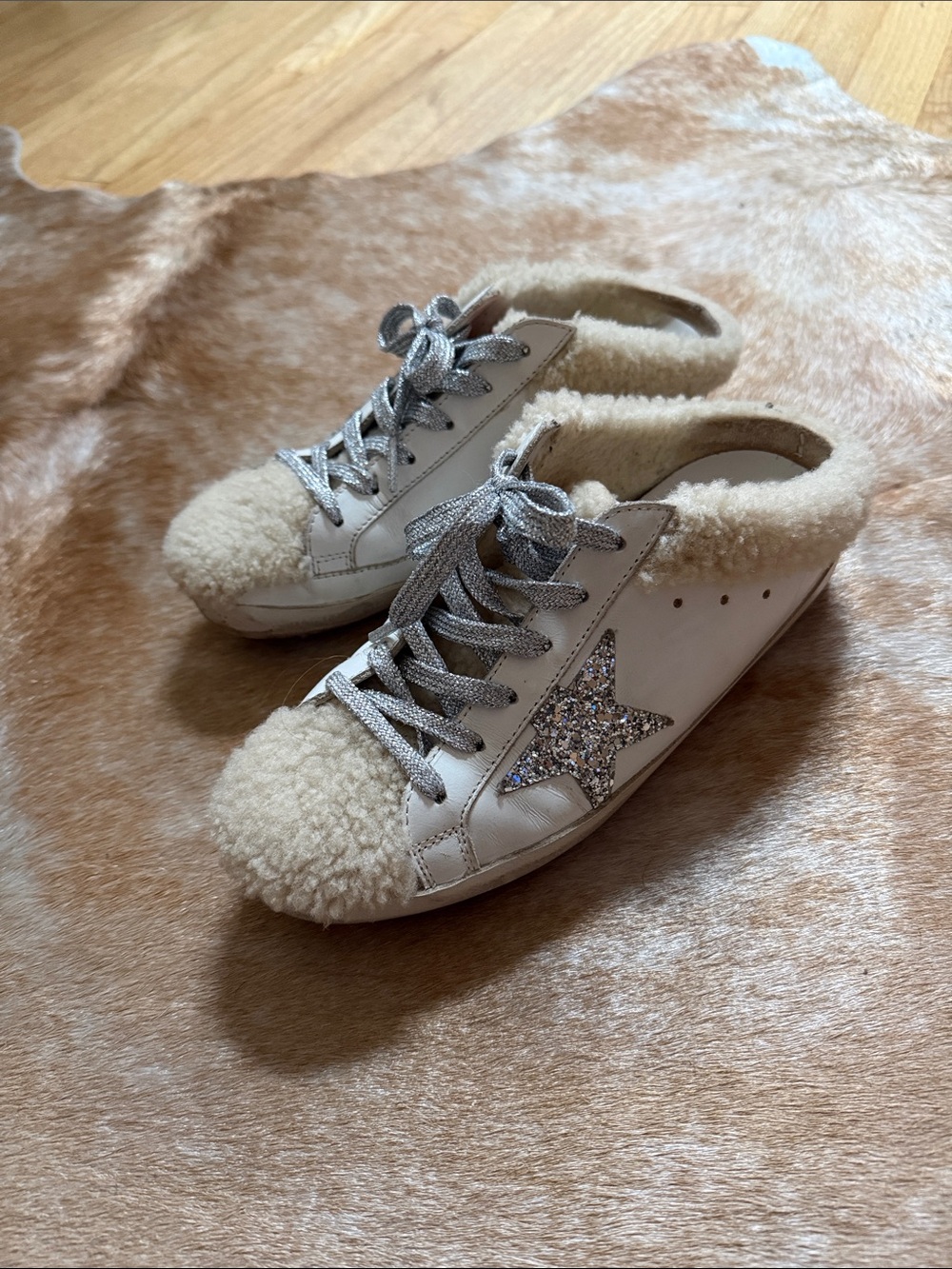 Golden Goose Superstar Sabot Sherpa Sneakers